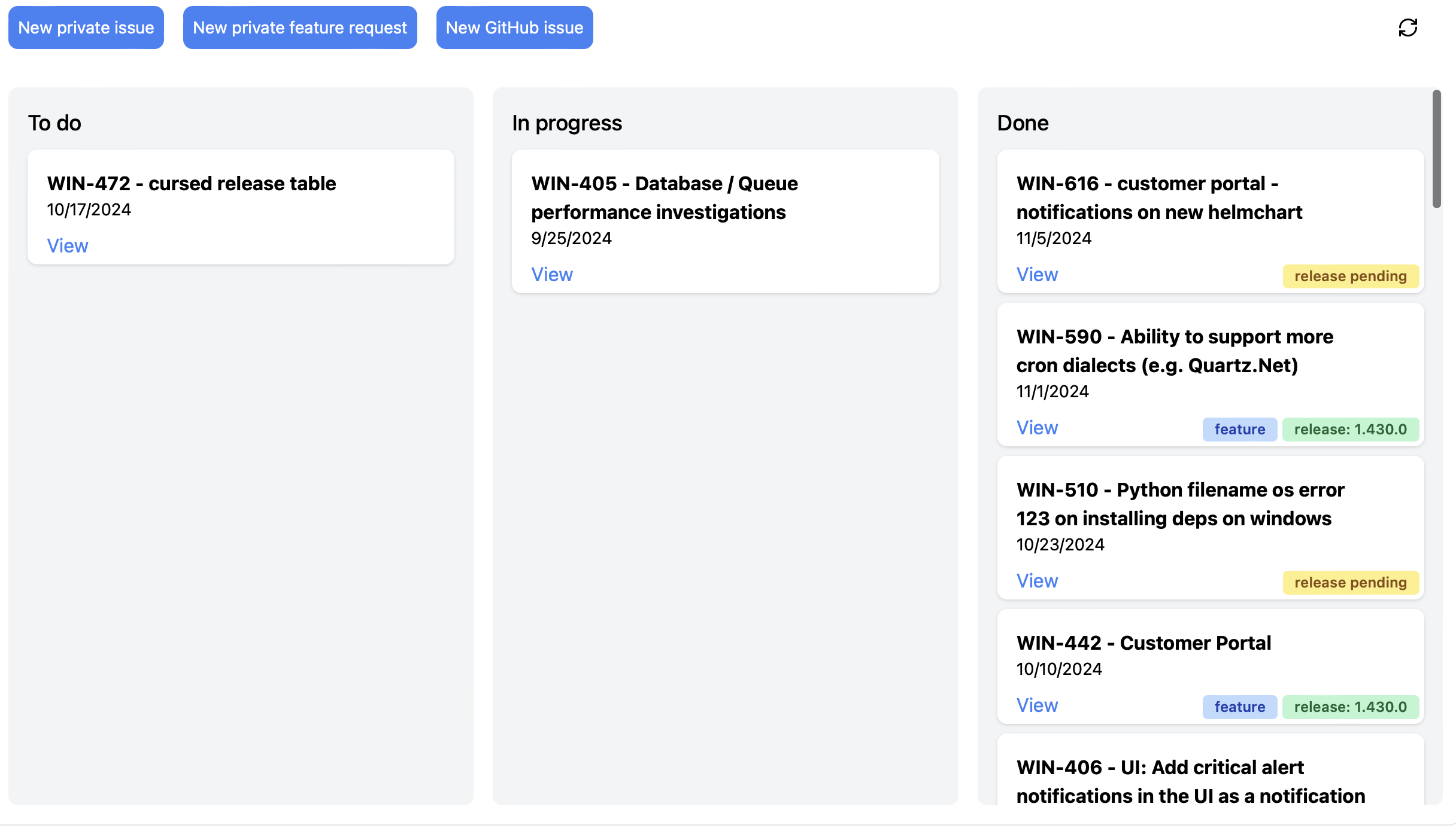 Issue Dashboard